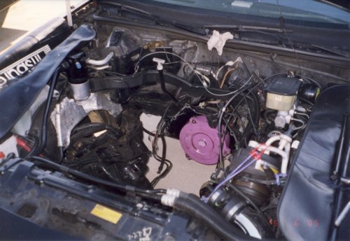 engine compartment ready for engine
