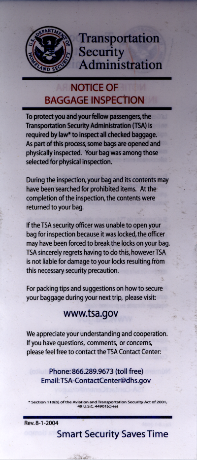 TSA Notice