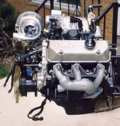 Driver side view of turbocharged Buick V6